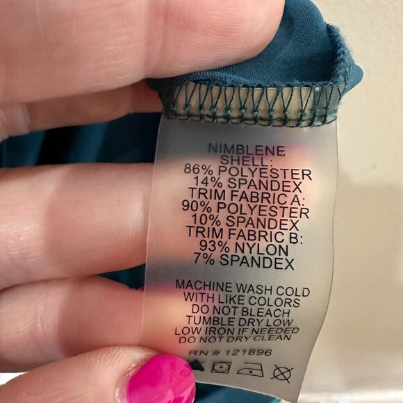 Title Nine Nimblene Dress Size 14 Blue Racerback Sleeveless Outdoor Travel UPF - Picture 5 of 9